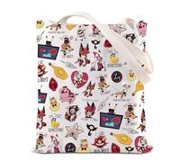 Hazbin Cartoon Characters Inspired Gift Hazbin Alastor Anime Fans Tote Bag The Radio Demon Cartoon Lover Handbag (Alastor)