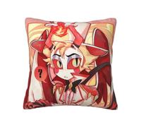 Hazbin Hotel Anime Pillow Case Charlie Morningstar Vaggie Printed Pillowcase Square Plush Furry Home Sofa Bed Cushion Covers (18 x 18 inches)