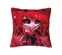 Hazbin Hotel Anime Pillow Case Charlie Morningstar Vaggie Printed Pillowcase Square Plush Furry Home Sofa Bed Cushion Covers (18 x 18 inches)