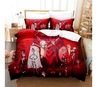 Hazbin Hotel Bedding Sets with Pillowcases Charlie Morningstar Angel Dust 3D Anime Bed Linen, Bedding Double Duvet Cover Set for Bedroom Dormitory