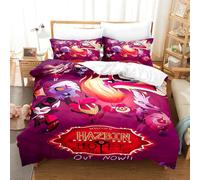 Hazbin Hotel Bedding Sets with Pillowcases Charlie Morningstar Angel Dust 3D Anime Bed Linen, Bedding Double Duvet Cover Set for Bedroom Dormitory