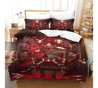 Hazbin Hotel Decor Kids Duvet Cover Girl 3D Printed Comforter Cover Boys Teens Bedding Set Angel Dust Alastor Charlie Quilt Cover for Family Birthday (1 Duvet Cover + 2 Pillowcase) Double（200x200cm）