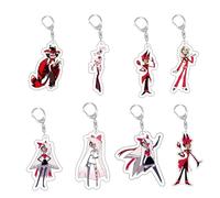 Hazbin Hotel Keychain Anime Alastor Angel Dust Figure Keyring Acrylic Keychain Hanging Pendant Backpack Ornament Car Key Charms 5cm