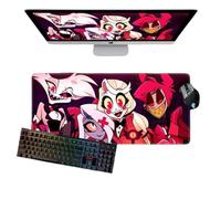 Hazbin Hotel Large Mouse Mat 80x30cm Gaming Mouse Pad, Anime Character Angel Dust and Alastor Printed Extended Mousepad Non-Slip Rubber Base, Desk Mat for Keyboard and Mouse