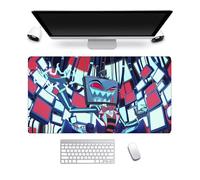 Hazbin Hotel Large Mouse Mat 80x30cm Gaming Mouse Pad, Anime Character Angel Dust and Alastor Printed Extended Mousepad Non-Slip Rubber Base, Desk Mat for Keyboard and Mouse