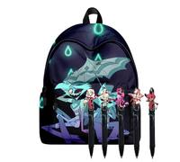 Hazbin Hotel Pen/Backpack Set Anime and Manga Black Unisex Ink Pen 0.5mm Alastor/Lucifer Morningstar/Angel Dust Stationery Set for Boys and Girls Student Learning Products Ballpoint Pen (Set 6)