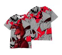 Hazbin Hotel T Shirt Anime 3D Pattern Short Sleeve Alastor Angel Dust Charlie Print Men's Casual Crew Neck Cartoon Fashion Sport Pullover Tops XXS-XXL