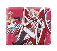 Hazbins Alastor Hotel PU Leather Wallet | Stylish Bifold Card Holder Small Purse with Zipper Coin Pocket | Multicard Wallets Coin Purse for Cash, Coin, Card, Bill (Pink-4)