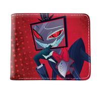 Hazbins Alastor Hotel PU Leather Wallet | Stylish Bifold Card Holder Small Purse with Zipper Coin Pocket | Multicard Wallets Coin Purse for Cash, Coin, Card, Bill (Pink-2)