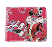Hazbins Alastor Hotel PU Leather Wallet | Stylish Bifold Card Holder Small Purse with Zipper Coin Pocket | Multicard Wallets Coin Purse for Cash, Coin, Card, Bill (Pink-3)