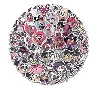 Hazbins Alastor Hotel Stickers, 80 Pcs Angel Cute Figure Vinyl Waterproof Sticker Decals for Party, Water Bottle Scrapbook Laptop Skateboard Computer for Teens Students
