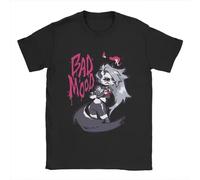 Hazbins Hotels Helluva Loona Bad Mood Men T Shirt Funny Tees Short Sleeve Round Collar T-Shirt Pure Cotton Black XL