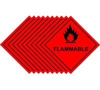 Hazchem Diamond Self-Adhesive Warning Sign/Sticker. 100mm by 100mm Screen Printed Safety Label. ISO Compliant With UK 2009 HSE Regulations (10, Flammable)