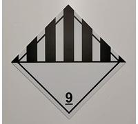 Hazchem Label 300 x 300 mm Class 9 Hazard Warning Diamond self Adhesive Vinyl Label