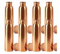 HAZDEAL Copper Water Bottle 1 Liter - Leakproof Ayurvedic Tamba Bottle for Drinking Water, BPA-Free Copper Vessel for Health Benefits, Joint-Free Durable Bottle for Home, Office & Gym (Set of 8)