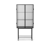 Haze Display Cabinet Fluted Glass Black