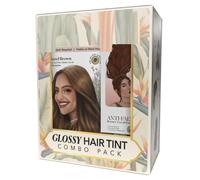 Hazel Brown Glossy Hair Tint - No Bleach, Ammonia-Free Hair Color for Natural Black Hair | With Anti-Fade Brown Conditioner & Herbal Extracts | Long-Lasting Shine | 1 Count