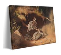 Hazel Grouse Wallowing In Sand 1877 Realism Poster by Ferdinand Von Wright - Nature Wall Art Wall Art Bedroom Prints Home Decor Hanging Picture Canvas Paintings Frame 08x12inch(20x30cm)