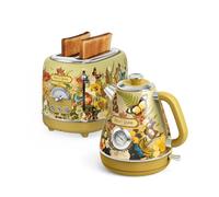 Hazel Quinn x Eduardo Recife Kettle and Toaster Sets- Floral Design | 1.7L 2200W Stainless Steel Kettle with Auto Shut-Off & 2-Slice 815W Toaster with 6 Browning Settings, Defrost/Reheat/Cancel