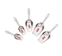 HAZEL Stainless Steel Utility Scoop Spoon for Ice & Grocery Shop | Big Metal Spoon Scoop Dry Goods, Spices, Candies, Popcorn, Flour Set of 5(XS, S, M, L, XL), Silver