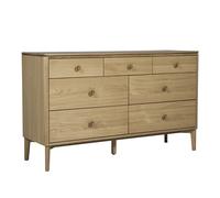 hazel wooden chest 7 drawers wide in oak natural