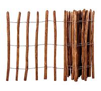 Hazelnut Picket Fence, 90 x 500 cm, Impregnated, Robust, Wooden Slatted Fence for Garden, Yard, Pond, Bed, Versatile, Durable