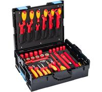 HAZET 150/39 VDE Tool Set, Protective Insulated, 39 Pieces, for Working on High-Voltage Systems, 1/2 Inch Square, Traction Profile, in Hazet L-Boxx