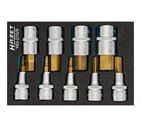 HAZET 163-270/9 Hexagon Profile Screwdriver Socket Set - CVD-Tin Coated
