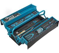HAZET Professional 79-Piece Tool Kit in Metal Cantilevered Tool Box - Includes Hammer, Ratchet, Pliers & Padlock - High Quality Materials 190/79