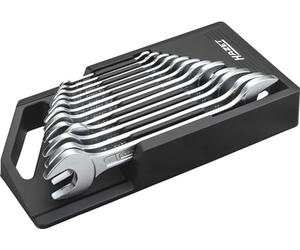 HAZET 450N/12NRS Hexagon Profile Double Open-End Wrench Set - Chrome-Plated