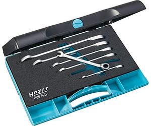 HAZET 606N/6 12-Point Profile Ratcheting Combination Wrench Set - Chrome-Plated