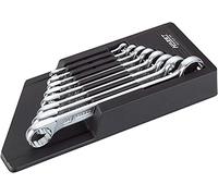 HAZET 610N/8RS 12-Point Traction Profile Polished Head Double Box-End Wrench Set - Chrome-Plated