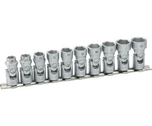 HAZET 880G/10H 240 mm 6-Point Joint Socket Set - Chrome-Plated/Polished