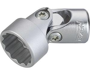 Hazet 880G-Z18 Joint Socket Spanner Insert, Outer Double Hex Traction Profile, Wrench Size: 18, 1 Piece, Chrome-Plated, Polished