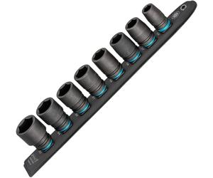 Hazet 900S-SR/8 Smart Rail with Magnetic Base, 8 Slots, Drive: Square 12.5 mm (1/2 Inch), Output: External Hexagon, Plastic Socket Strip for Socket Spanner