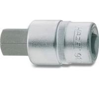 Hazet 1/2-Inch 10 x 52 mm Hexagon Screwdriver Socket - Silver