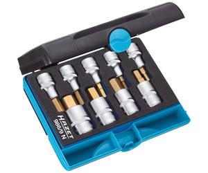 HAZET 986/9N Hexagon Profile Screwdriver Socket Set - CVD-Tin Coated