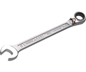 HAZET chiave ad anello a cricchetto 606-19, uscita: doppio esagono esterno, larghezza tra i piani: 19 mm, angolo di lavoro (5 gradi), utensile per lavori di avvitamento stretti su biciclette