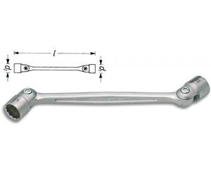 Hazet Double Joint Socket Wrench External Double Hex Profile 16x17 645-16X17