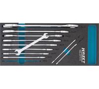 HAZET Double Open-End Wrench Set External Hex Profile 11-Piece 163-377/11