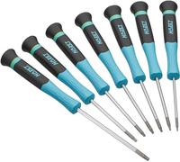 HAZET Electronic Screwdriver 811EL-T/7, 7-Piece with Internal Torx Profile, 2-Component Handle, for Various Screwing Works, Length 205 mm, Sizes SW5-15