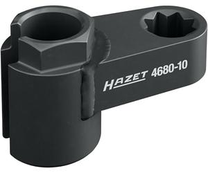 HAZET Exhaust Sensor Insert 4680-10, 1/2 Inch Double Square, SW 20 mm, Outer Hexagon, for Lambda Probes, NOX Sensors, Particulate Filter Sensors