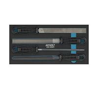 HAZET File Set 163-426/4 I 4-Piece Set with 1x Flat Blunt, 1x Half Round, 1x Round and 1x Triangular I Infinite Combination Possibilities I with Safety Insert System