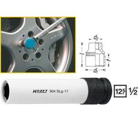 HAZET Power Socket Extra Long 12.5Mm 1/2" External Hexagon Traction Profile 1
