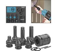 Hazet Power Socket Inserts 11-Piece 3/4" 1/2" Multi-Tooth XZN 990S/11