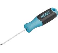 HAZET Screwdriver 811-25, Slotted Profile with Non-Slip 3-Component Handle, 0.4 x 2.5 mm Spanner Width, Round Blade, 160 mm Length