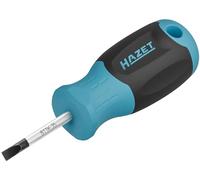 HAZET Screwdriver 811K-35, SW 0.6 x 3.5 mm Slotted Profile, Non-Slip 3-Component Handle, Round Blade, Short Design, for high Power Transmission