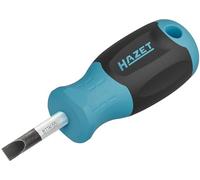 HAZET Screwdriver 811K-55, SW 1 x 5.5 mm Slotted Profile, Non-Slip 3-Component Handle, Round Blade, Short Design, for high Power Transmission