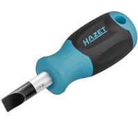 HAZET Screwdriver 811K-80, SW 1.2 x 8 mm Slotted Profile, Non-Slip 3-Component Handle, Round Blade, Short Design, for high Power Transmission