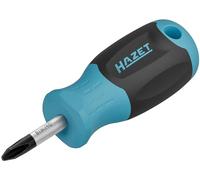 HAZET Screwdriver 811K-PH2, PH2 Phillips, 89 mm Short Round Blade, Non-Slip 3-Component Handle, High Power Transmission